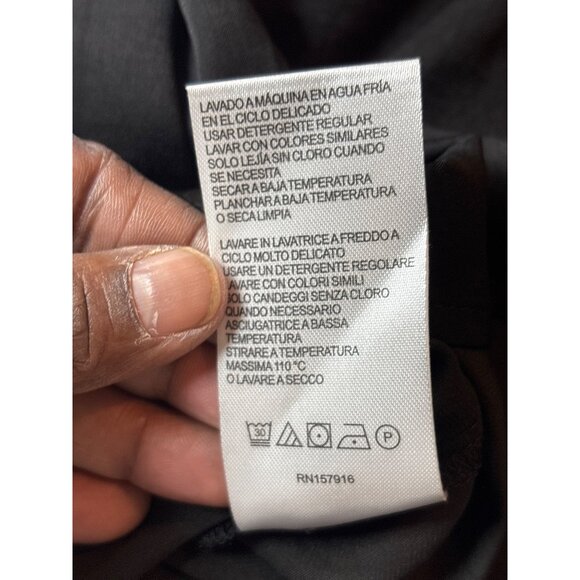 Halston Womens Black Button-Up Blouse L - - Picture 15 of 15